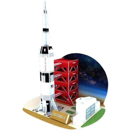TEXAS TOY DISTRIBUTION Texas Toy Distribution MH001-B228 NASA Saturn V Rocket 3D Puzzle - 25 Piece MH001-B228